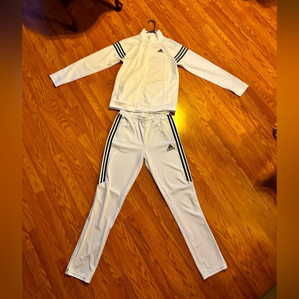 Adidas White/Black Tracksuit Youth XL